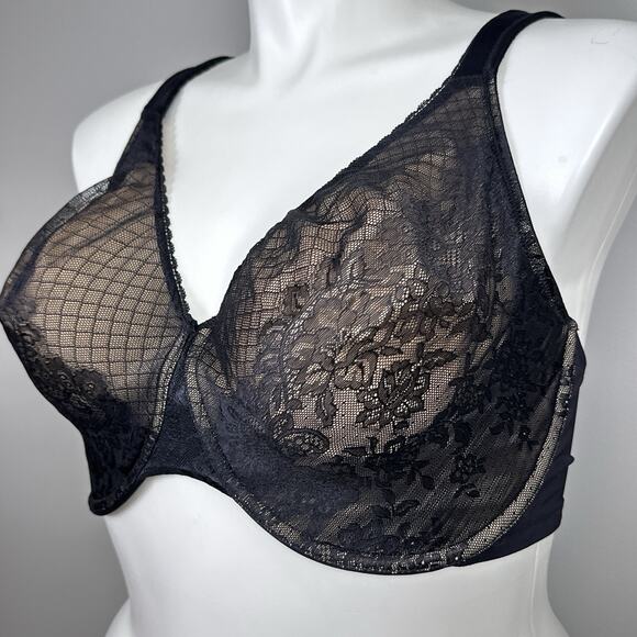 Curvation Lift & Shape Underwire Bra Size 42DDD Black Lace Beige Lace 5304593 - Picture 1 of 6